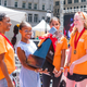 Marsai Martin (center) awards winning team Orange Flare at the 2019 ComEd Icebox Derby